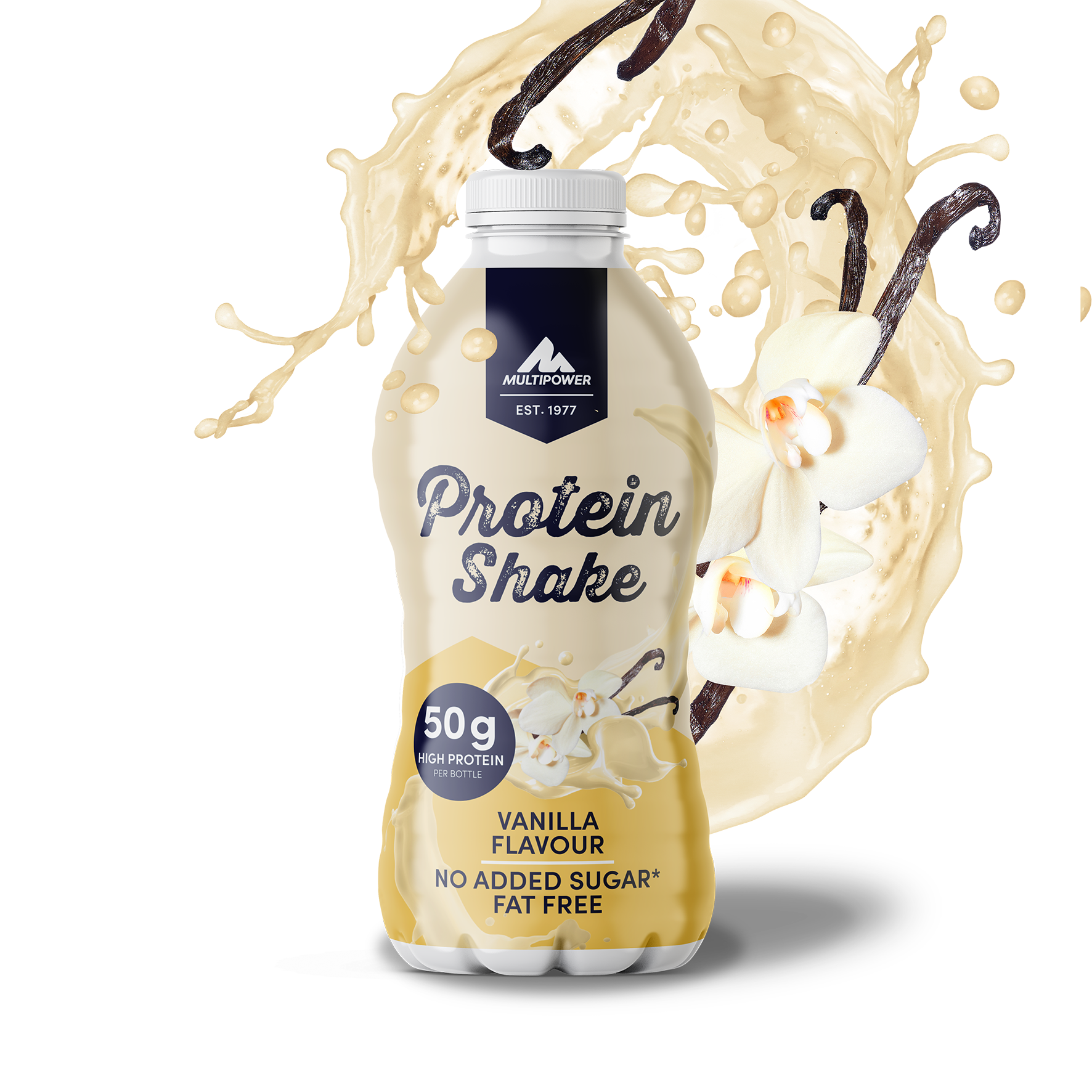 Protein shake with 50g protein per bottle
