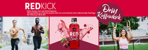 Red Kick Energy Booster als bunte Collage mit drei Bildern